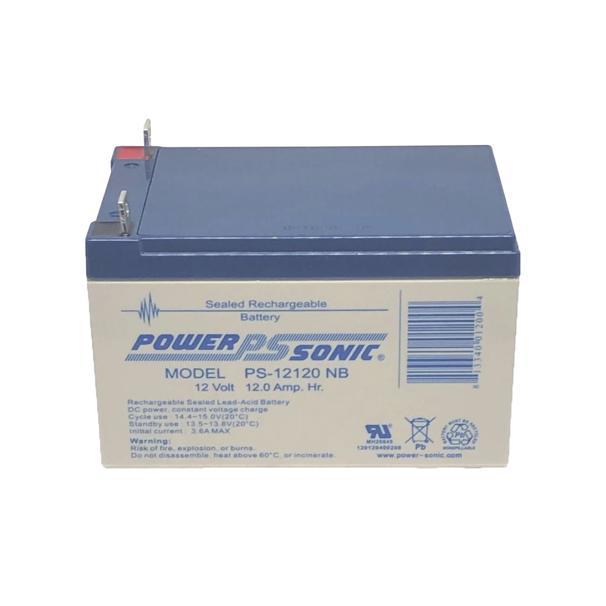 BATERÍA DE RESPALDO UL DE 12V 12AH / IDEAL PARA SISTEMAS DE DETECCIÓN DE INCENDIO / CONTROL DE ACCESO / INTRUSIÓN / VIDEOVIGILANCIA / TERMINALES TIPO NB-Baterías-POWER SONIC-Bsai Seguridad & Controles