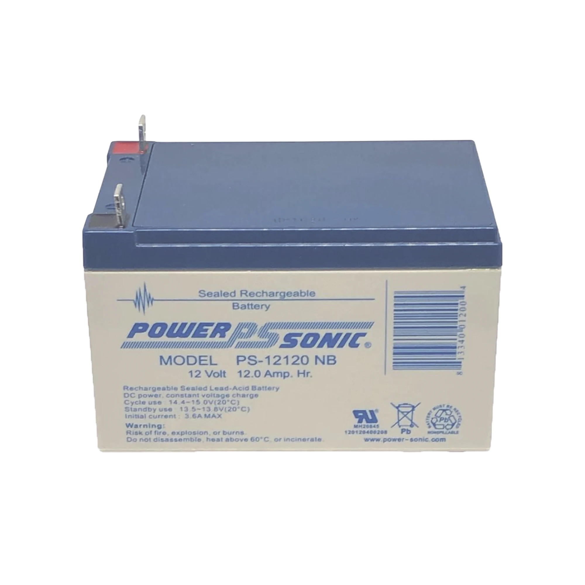 BATERÍA DE RESPALDO UL DE 12V 12AH / IDEAL PARA SISTEMAS DE DETECCIÓN DE INCENDIO / CONTROL DE ACCESO / INTRUSIÓN / VIDEOVIGILANCIA / TERMINALES TIPO NB-Baterías-POWER SONIC-Bsai Seguridad & Controles