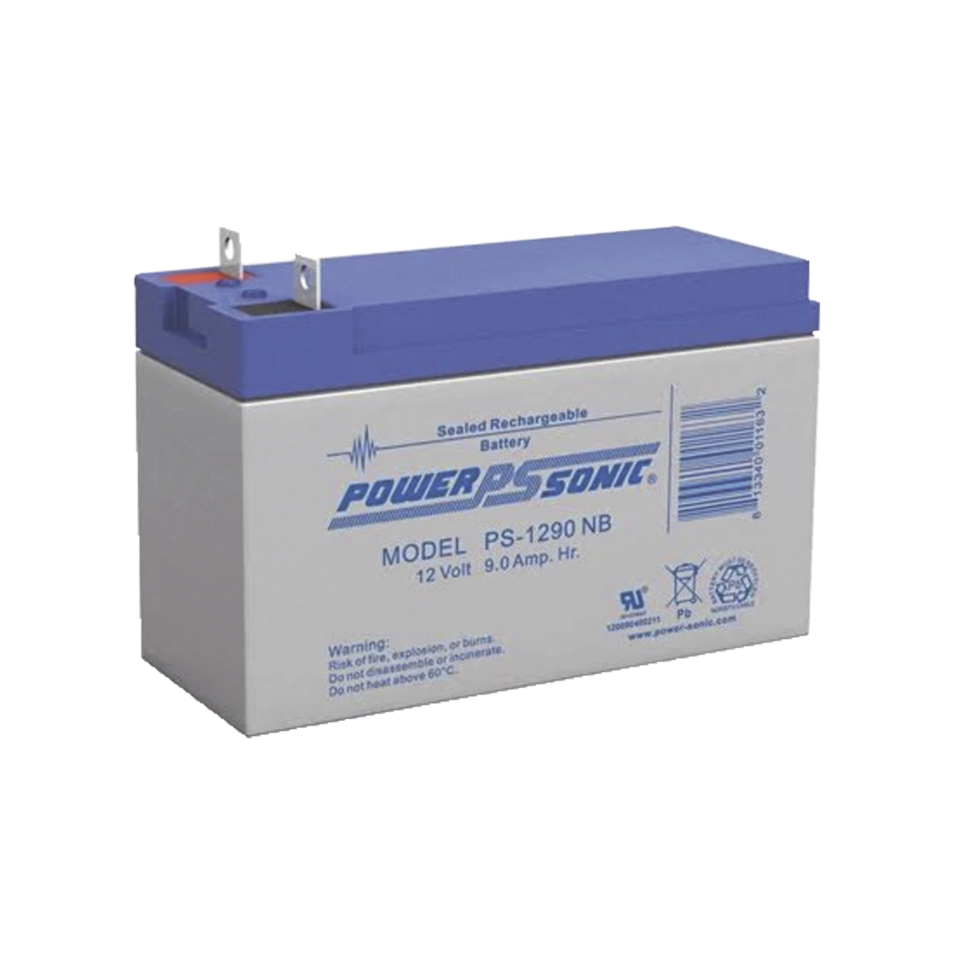 BATERÍA DE RESPALDO UL DE 12V 9AH / IDEAL PARA SISTEMAS DE DETECCIÓN DE INCENDIO / CONTROL DE ACCESO / INTRUSIÓN / VIDEOVIGILANCIA / TERMINALES TIPO NB-Baterías-POWER SONIC-Bsai Seguridad & Controles