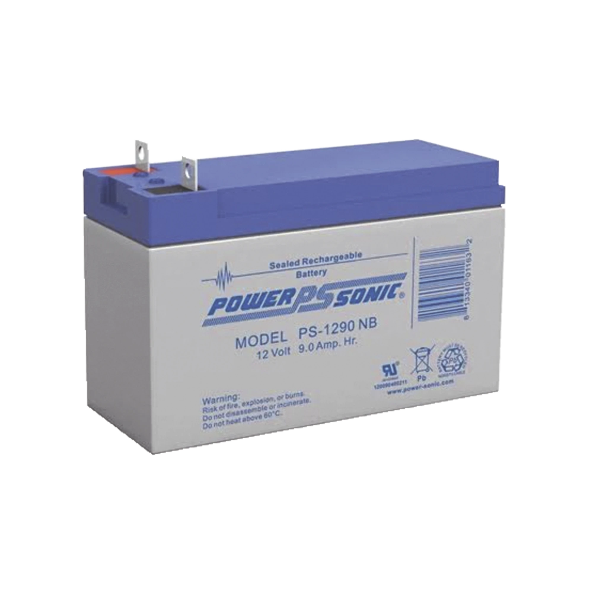 BATERÍA DE RESPALDO UL DE 12V 9AH / IDEAL PARA SISTEMAS DE DETECCIÓN DE INCENDIO / CONTROL DE ACCESO / INTRUSIÓN / VIDEOVIGILANCIA / TERMINALES TIPO NB-Baterías-POWER SONIC-Bsai Seguridad & Controles