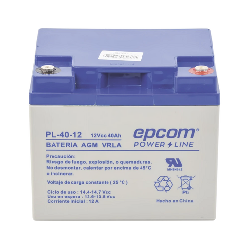 BATERÍA DE RESPALDO PARA EQUIPO ELECTRÓNICO / UL / 12V @ 40 AH / TECNOLOGÍA AGM-VRLA / USO EN: ALARMAS DE INTRUSIÓN / INCENDIO / CONTROL DE ACCESO / CCTV / TERMINALES TIPO T 11 ( HEX )-Baterías-EPCOM POWER LINE-PL-40-12-Bsai Seguridad & Controles