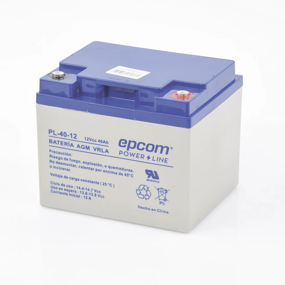 BATERÍA DE RESPALDO PARA EQUIPO ELECTRÓNICO / UL / 12V @ 40 AH / TECNOLOGÍA AGM-VRLA / USO EN: ALARMAS DE INTRUSIÓN / INCENDIO / CONTROL DE ACCESO / CCTV / TERMINALES TIPO T 11 ( HEX )-Baterías-EPCOM POWERLINE-Bsai Seguridad & Controles
