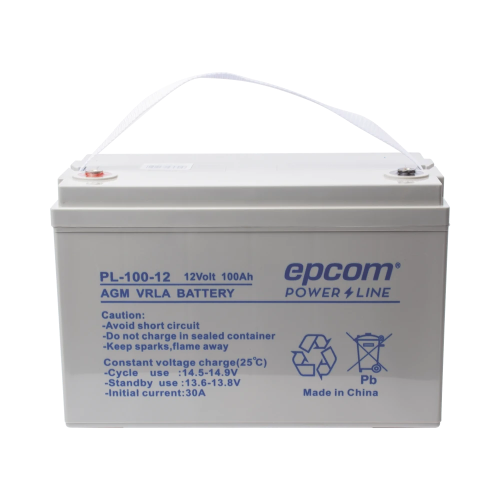 BATERÍA 12V @ 100 AH / AGM-VRLA / USO EN APLICACIÓN FOTOVOLTAICA /TERMINALES TIPO TORNILLO HEX M6-Baterías-EPCOM POWERLINE-Bsai Seguridad & Controles