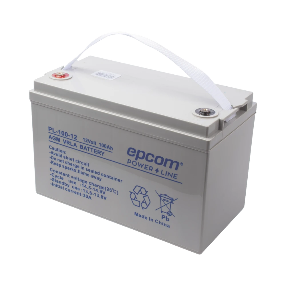 BATERÍA 12V @ 100 AH / AGM-VRLA / USO EN APLICACIÓN FOTOVOLTAICA /TERMINALES TIPO TORNILLO HEX M6-Baterías-EPCOM POWERLINE-Bsai Seguridad & Controles