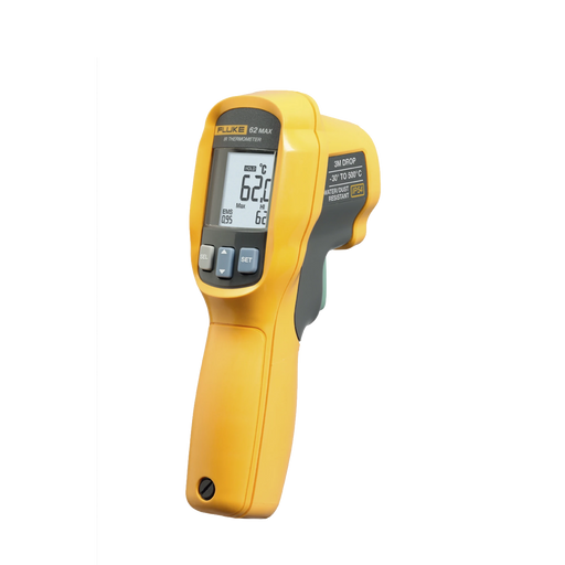 TERMÓMETRO IR PARA MEDICIÓN DE TEMPERATURA DE -30ºC A 500ºC, CON PRECISIÓN +-1.0%, Y CLASIFICACIÓN IP54 DE RESISTENCIA AL AGUA Y POLVO-Herramientas-FLUKE-FLUKE-62MAXESPR-Bsai Seguridad & Controles