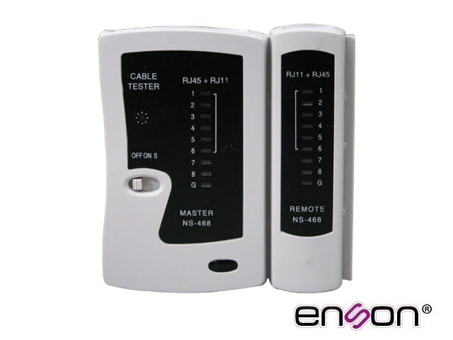 TESTER PARA CABLE DE RED ENSON ENS-TELN1 IDEAL PARA IDENTIFICAR ERRORES DE TERMINADO Y CONTINUIDAD DE CABLES DE RED Y TELEFONICOS RJ45 Y RJ11-Herramientas-ENSON-Bsai Seguridad & Controles