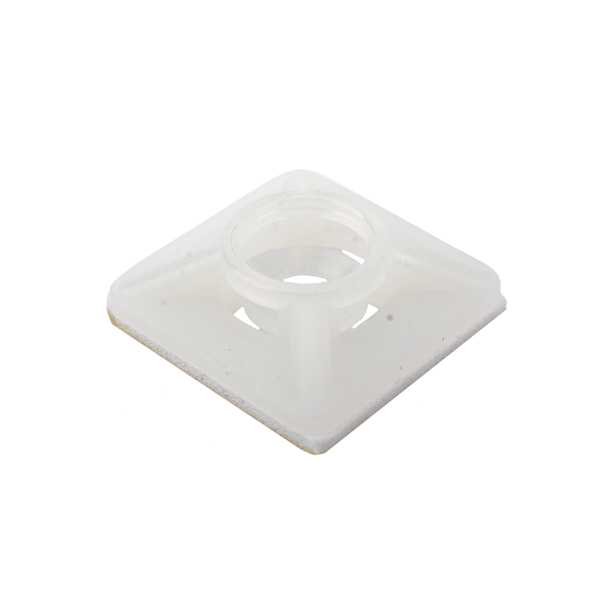 BASE AUTOADHERIBLE PARA CINCHOS PRÁCTICA Y EFICIENTE PARA LA ORGANIZACIÓN Y FIJACIÓN DE CABLES, FABRICADA EN NYLON RESISTENTE Y DE COLOR NATURAL CON UNA MEDIDA DE 19X19 MM, PAQUETE CON 100 PIEZAS (4210-00001)