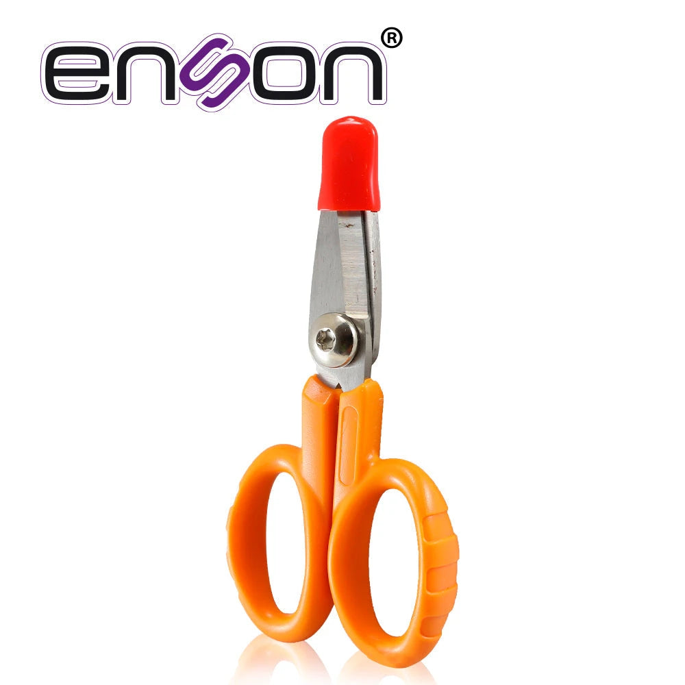 TIJERAS PARA CORTE DE KEVLAR EN CABLES DE FIBRA OPTICA ENSON ENS-FOKC HOJA DE ACERO-GPON-ENSON-Bsai Seguridad & Controles