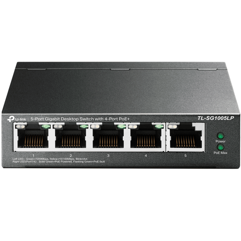 TP-LINK - TL-SG1005LP - SWITCH DE ESCRITORIO GIGABIT DE 5 PUERTOS CON 4 PUERTOS POE+-Switches POE-TP-LINK-Bsai Seguridad & Controles