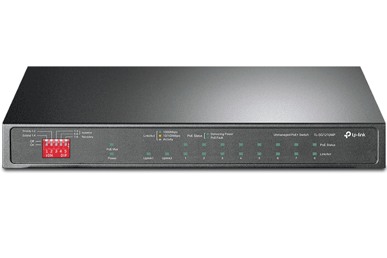 TP-LINK - TL-SG1210MP - SWITCH DE ESCRITORIO 10 PUERTOS, 8 PUERTOS RJ45 POE+-Switches POE-TP-LINK-Bsai Seguridad & Controles