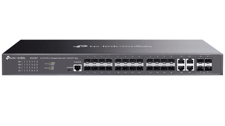 TP-LINK - TL-SG3428XF - SWITCH TP-LINK JETSTREAM TL-SG3428XF, 24 PUERTOS L2+ SFP Y 4 PUERTOS SFP+ 10G-Switches-TP-LINK-Bsai Seguridad & Controles