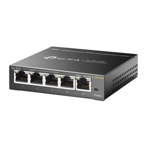 SWITCH ESCRITORIO EASY SMART DE 5 PUERTOS 10/100/1000 MBPS / IGMP PARA VIGILANCIA / CALIDAD EN EL SERVICIO (QOS) / GESTIÓN GUI-Networking-TP-LINK-TL-SG105E-Bsai Seguridad & Controles