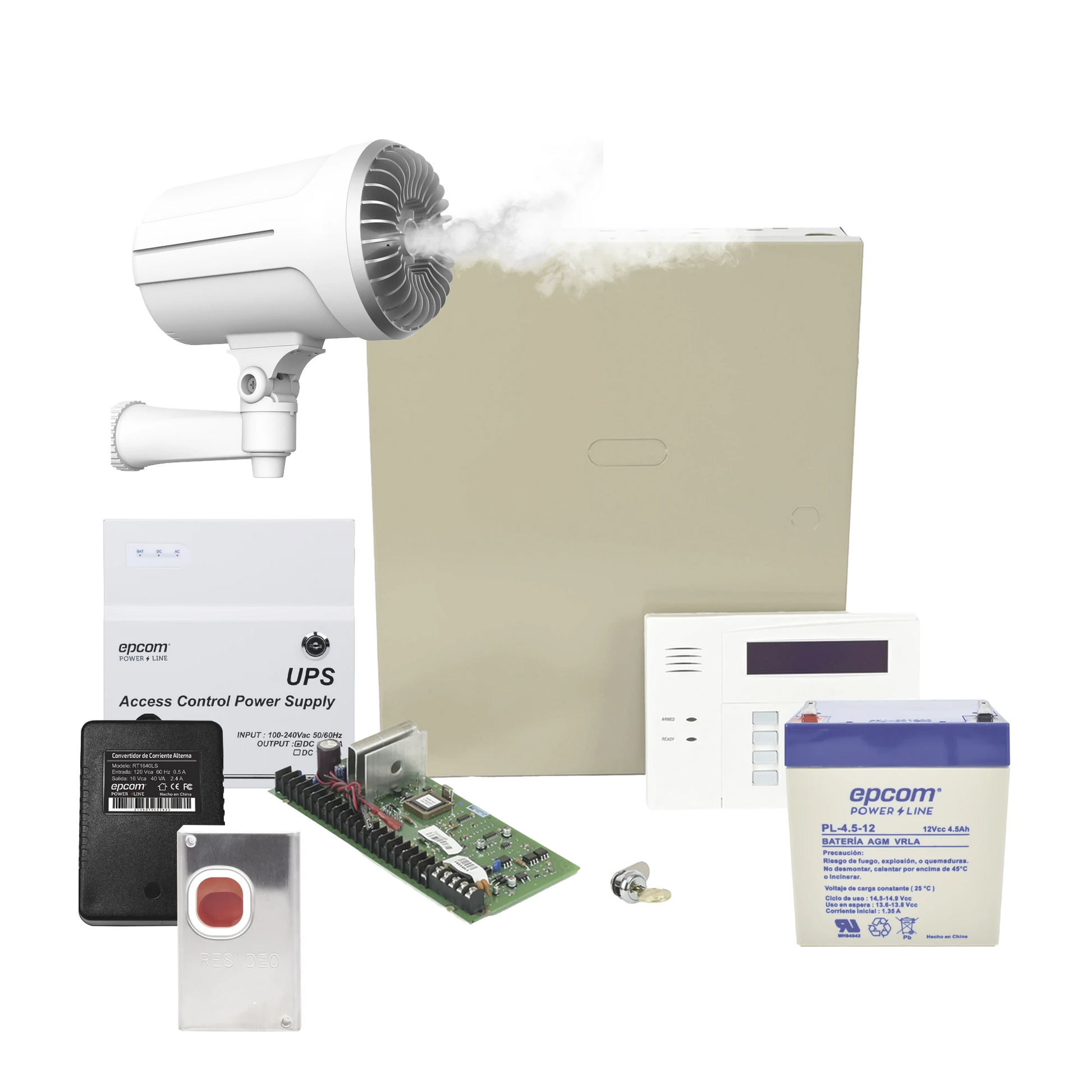 KIT DE PANEL DE ALARMA VISTA48LA CON GENERADOR DE NIEBLA SF501P / TODO INCLUIDO-Total Connect Honeywell-HONEYWELL HOME RESIDEO-Bsai Seguridad & Controles
