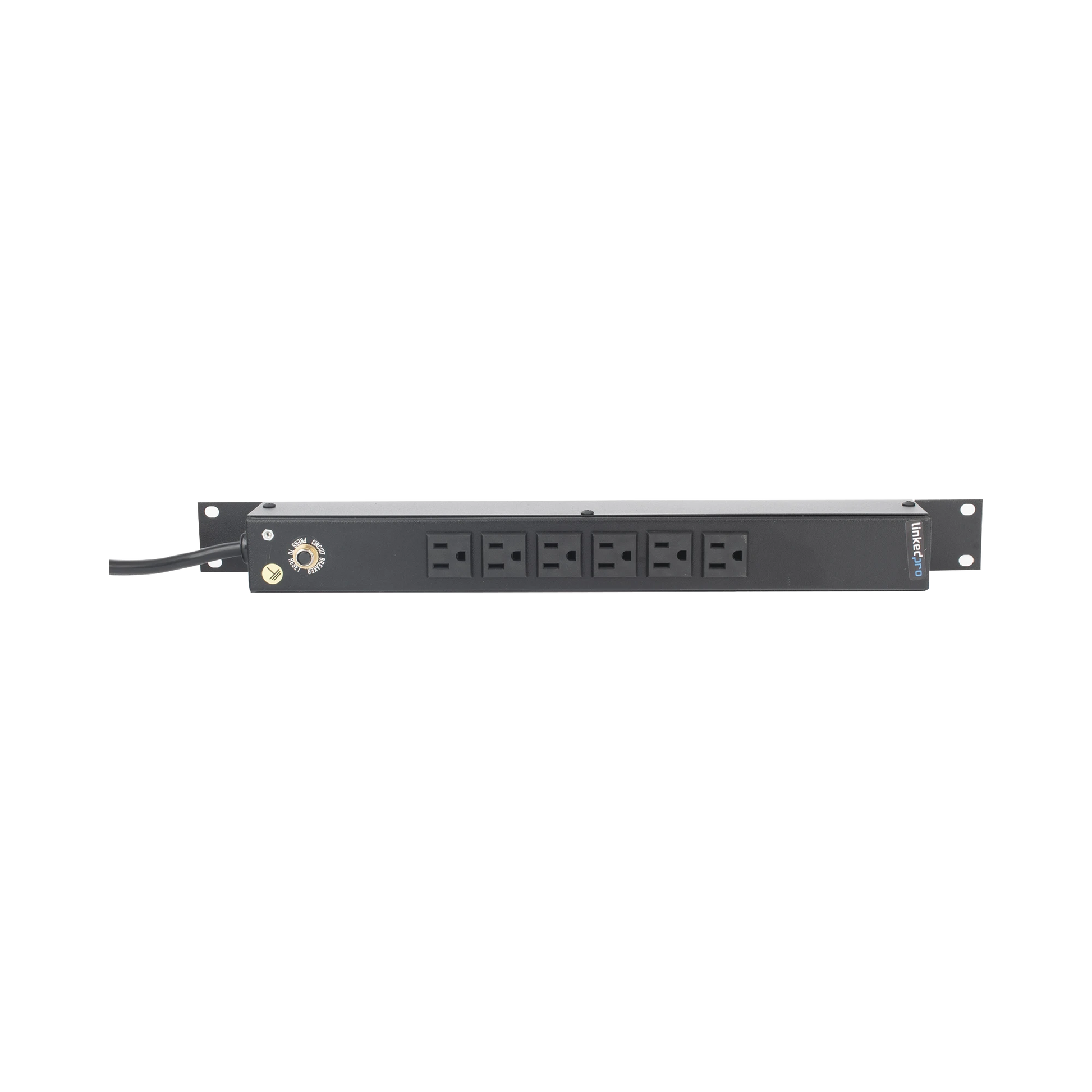 TOMACORRIENTE HORIZONTAL (PDU) DE 6 CONTACTOS (NEMA 5-15R) RACK 19" 1UR. VOLTAJE ENTRADA/SALIDA: 120VCA/15A-Racks y Gabinetes-LINKEDPRO BY EPCOM-HTCM1U6C-Bsai Seguridad & Controles