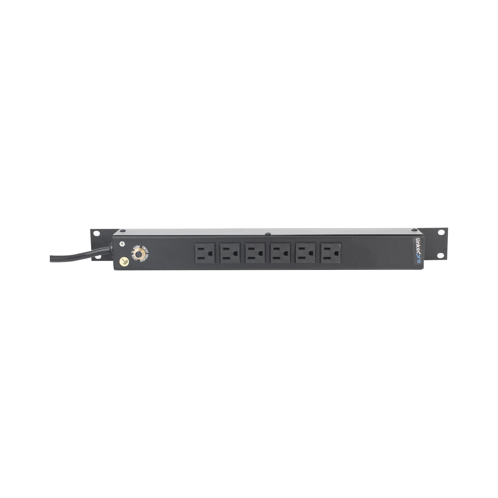 TOMACORRIENTE HORIZONTAL (PDU) DE 6 CONTACTOS (NEMA 5-15R) RACK 19" 1UR. VOLTAJE ENTRADA/SALIDA: 120VCA/15A-Racks y Gabinetes-LINKEDPRO BY EPCOM-HTCM1U6C-Bsai Seguridad & Controles