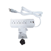 TOMACORRIENTE PARA ESCRITORIO / CUENTA CON BRACKET AJUSTABLE A DIFERENTES GROSORES / 3 CONTACTOS 110VCA / 2 CONTACTOS PARA CARGA USB-Área Eléctrica-EPCOM POWERLINE-Bsai Seguridad & Controles