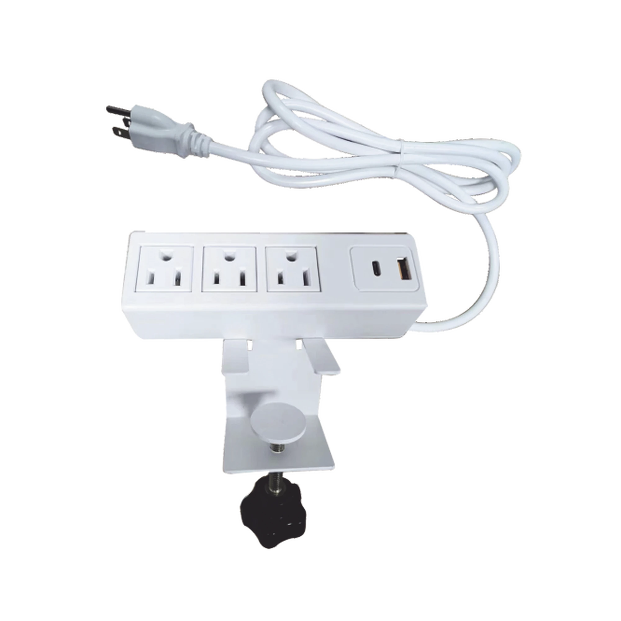 TOMACORRIENTE PARA ESCRITORIO / CUENTA CON BRACKET AJUSTABLE A DIFERENTES GROSORES / 3 CONTACTOS 110VCA / 2 CONTACTOS PARA CARGA USB-Área Eléctrica-EPCOM POWERLINE-Bsai Seguridad & Controles