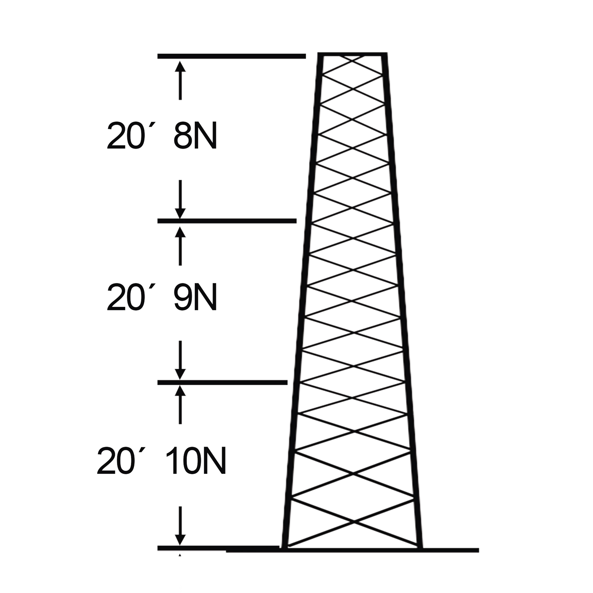 TORRE ESPECIAL AUTOSOPORTADA ROBUSTA DE 18 M. LINEA SSV HEAVY DUTY (SEC. 8 - 10)-Torres y Mástiles-ROHN-Bsai Seguridad & Controles