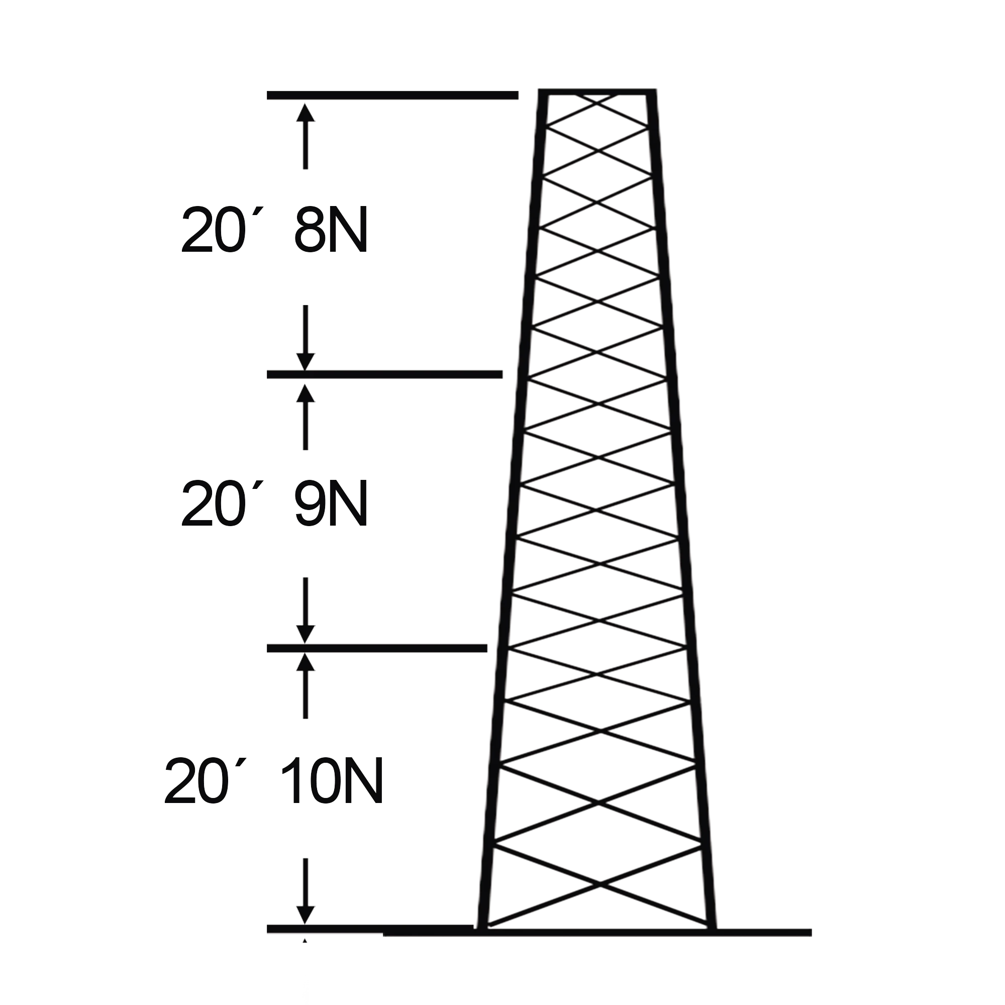 TORRE ESPECIAL AUTOSOPORTADA ROBUSTA DE 18 M. LINEA SSV HEAVY DUTY (SEC. 8 - 10)-Torres y Mástiles-ROHN-Bsai Seguridad & Controles