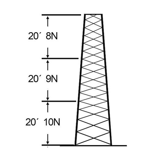 TORRE ESPECIAL AUTOSOPORTADA ROBUSTA DE 18 M. LINEA SSV HEAVY DUTY (SEC. 8 - 10)-Torres y Mástiles-ROHN-Bsai Seguridad & Controles
