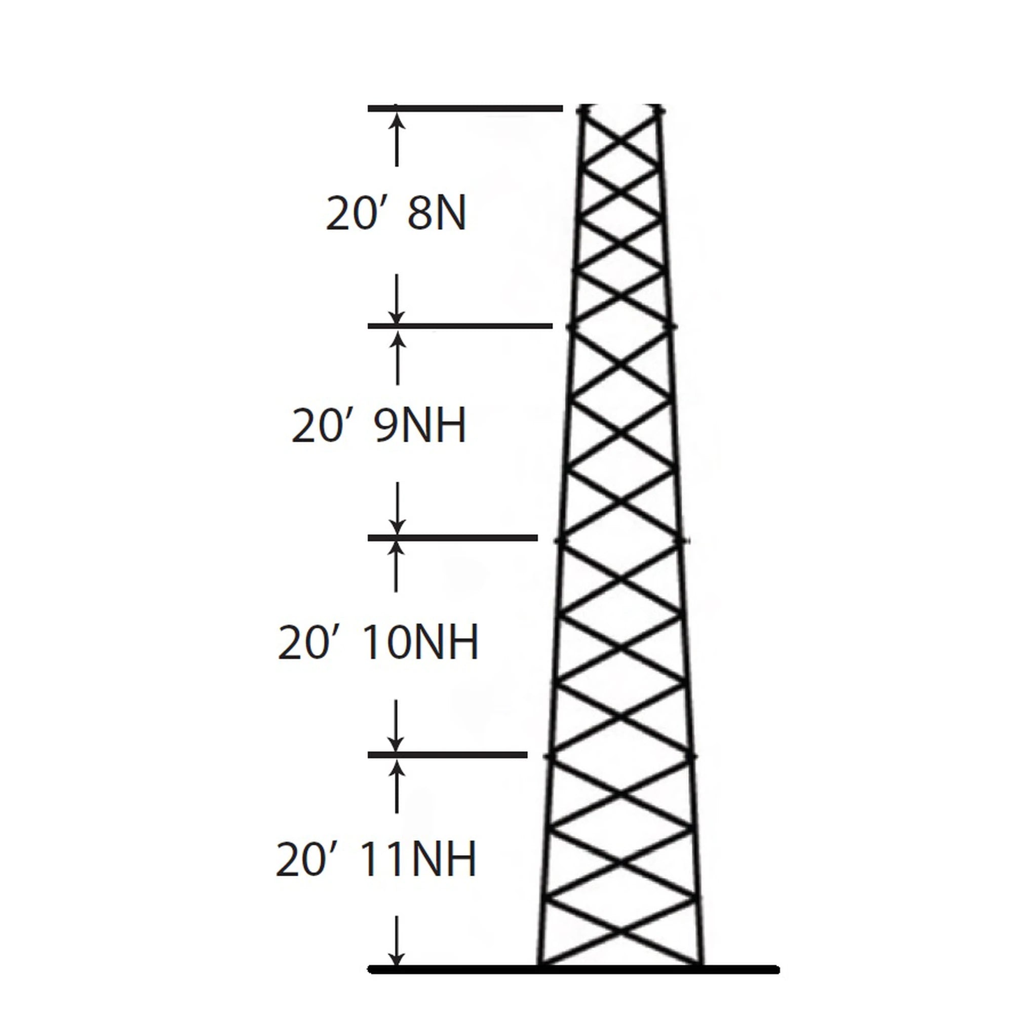 TORRE ESPECIAL AUTOSOPORTADA ROBUSTA DE 24 M. LINEA SSV HEAVY DUTY (SEC. 8 - 11)-Torres y Mástiles-ROHN-Bsai Seguridad & Controles