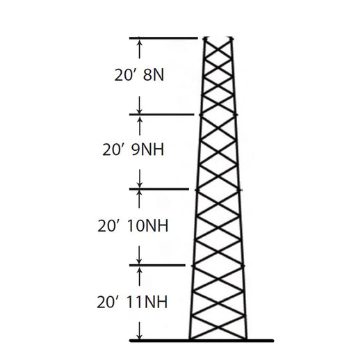 TORRE ESPECIAL AUTOSOPORTADA ROBUSTA DE 24 M. LINEA SSV HEAVY DUTY (SEC. 8 - 11)-Torres y Mástiles-ROHN-Bsai Seguridad & Controles