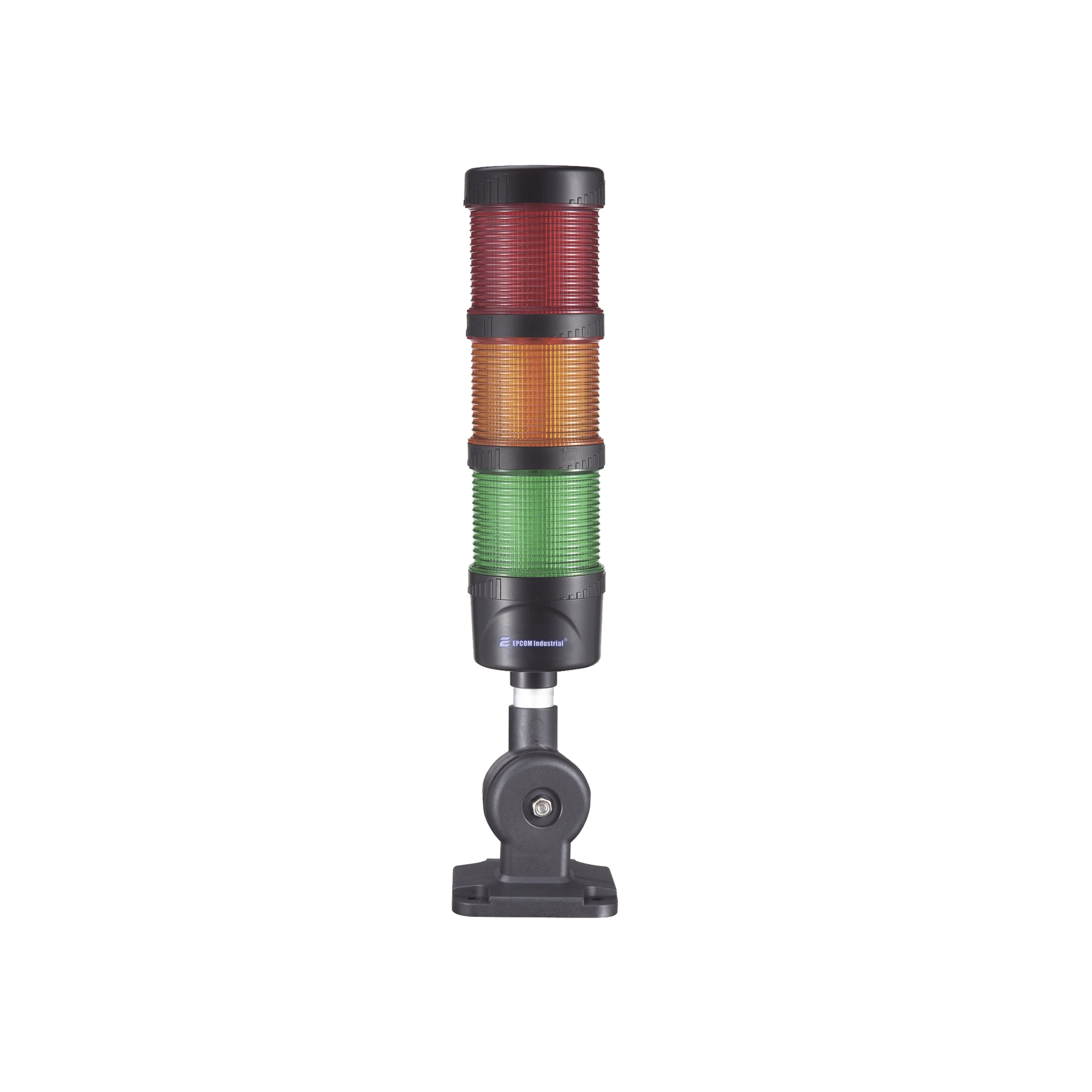 TORRE LED INDICADORA DE ESTADO DE 3 NIVELES COLOR ROJO, ÁMBAR Y VERDE, CON BUZZER INTEGRADO A 85 DB, A 110-240 VCA CON MONTAJE INCLUIDO DE 60 MM DE DIÁMETRO-Luces / Bocinas para la Industria y Edificios-EPCOM INDUSTRIAL SIGNALING-Bsai Seguridad & Controles
