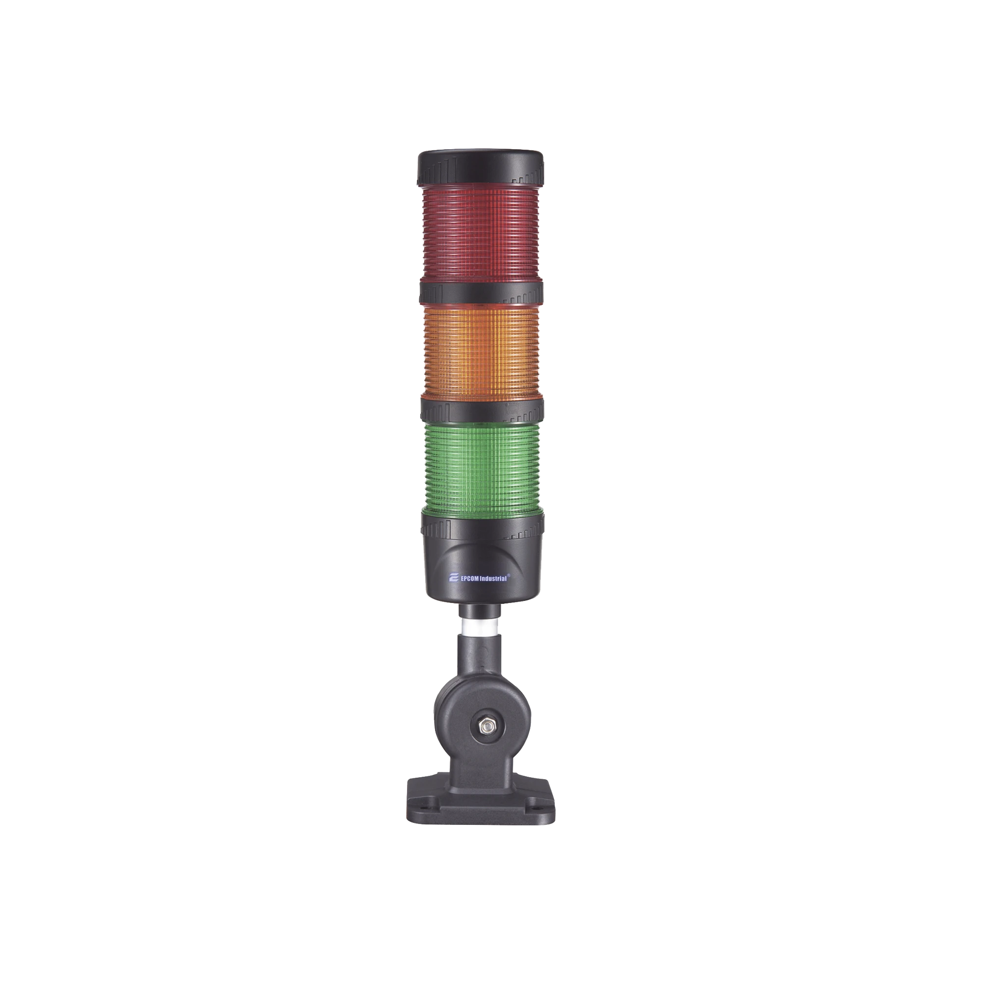 TORRE LED INDICADORA DE ESTADO DE 3 NIVELES COLOR ROJO, ÁMBAR Y VERDE, CON BUZZER INTEGRADO A 85 DB, A 110-240 VCA CON MONTAJE INCLUIDO DE 60 MM DE DIÁMETRO-Luces / Bocinas para la Industria y Edificios-EPCOM INDUSTRIAL SIGNALING-Bsai Seguridad & Controles