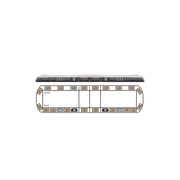 TORRETA ÁMBAR DE 60 VANTAGE ? 2 LUCES DE TRABAJO, 2 LUCES DE CALLEJÓN, 2 LUCES DE FRENO TRASERAS, DIRECCIONALES Y DIRECTOR DE TRÁFICO-Torretas-ECCO-Bsai Seguridad & Controles