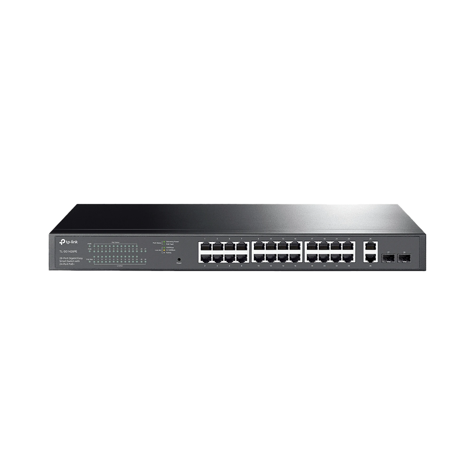 SWITCH POE ADMINISTRABLE 24 PUERTOS 10/100/1000 MBPS / 2 PUERTOS SFP / 24 PUERTOS POE AF/AT / PRESUPUESTO POE 250W /-Networking-TP-LINK-Bsai Seguridad & Controles