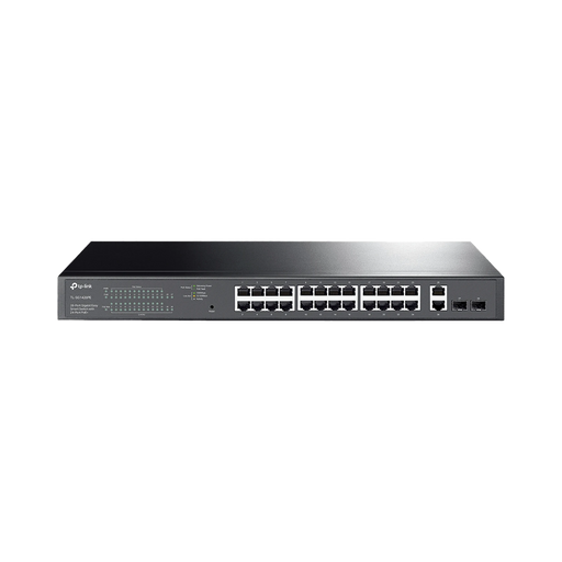 SWITCH POE ADMINISTRABLE 24 PUERTOS 10/100/1000 MBPS / 2 PUERTOS SFP / 24 PUERTOS POE AF/AT / PRESUPUESTO POE 250W /-Networking-TP-LINK-TL-SG1428PE-Bsai Seguridad & Controles