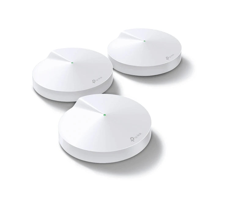 TP-LINK DECO M5 3 PACK- KIT 3 ROUTERS INALÁMBRICOS MESH INTERIOR PARA HOGAR , DOBLE BANDA WI-FI 5 AC1300 MBPS , 2 PUERTO GIGABIT WAN,LAN , 4 ANTENAS INTERNAS , ADMINISTRACIÓN MEDIANTE LA APP DECO (IOS, ANDROID) , PROTECCIÓN HOMECARE-Ruteadores / Firewalls / Balanceadores de carga-TP-LINK-Bsai Seguridad & Controles