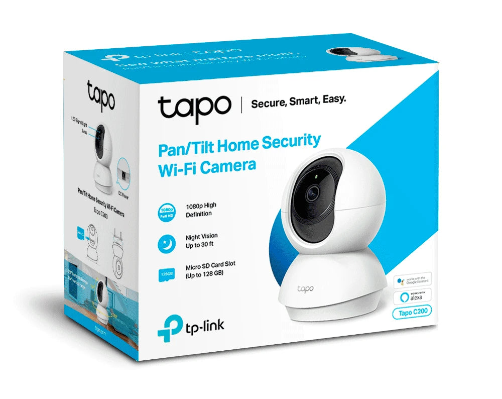 TP-LINK TAPO C200 - CÁMARA DOMO IP PT WIFI/ PARA INTERIOR/ RESOLUCIÓN DE 2 MEGAPIXELES/ VISIÓN NOCTURNA/ NOTIFICACIÓN PUSH/ RANURA PARA MICRO SD/ AUDIO DE DOBLE VÍA-WiFi (Inalámbricas)-TP-LINK-Bsai Seguridad & Controles