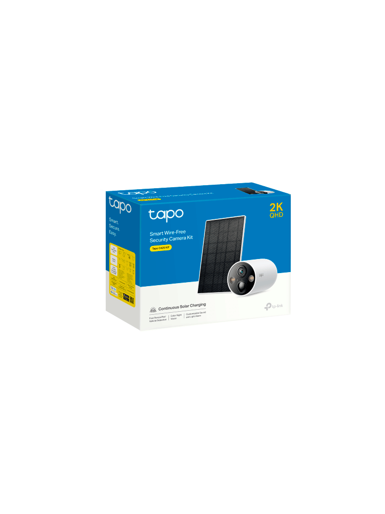TP-LINK TAPO C425 KIT - CÁMARA DE VIGILANCIA WI-FI SOLAR CON VISTA 2K QHD Y DETECCIÓN IA AVANZADA GRATUITA, GRABACIÓN DE