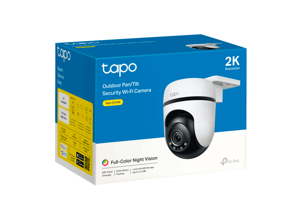 TP-LINK TAPO C510W - CÁMARA IP INALÁMBRICA CON MOVIMIENTO MOTORIZADO PARA EXTERIOR, 3 MEGAPIXELES, LENTE FIJO 3.9 MM, ILUMINADORES IR 30MTS, MICRÓFONO Y BOCINA INTEGRADOS, IP65, RANURA MICROSD, LED LUZ BLANCA, WIFI 2.4GHZ, SMART MOTION TRACKING-WiFi (Inalámbricas)-TP-LINK-TPL0150010-Bsai Seguridad & Controles