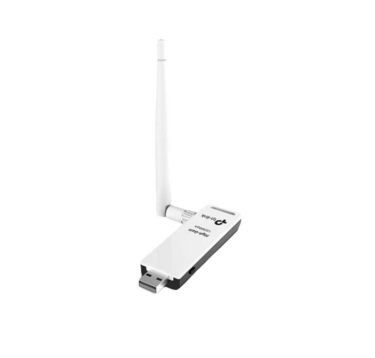 TP-LINK TL-WN722N - ADAPTADOR USB INALÁMBRICO DE ALTA GANANCIA N 150 MBPS 2.4 GHZ CON 1 ANTENA DESMONTABLE DE 4DBI-Adaptadores USB inalámbricos-TP-LINK-Bsai Seguridad & Controles