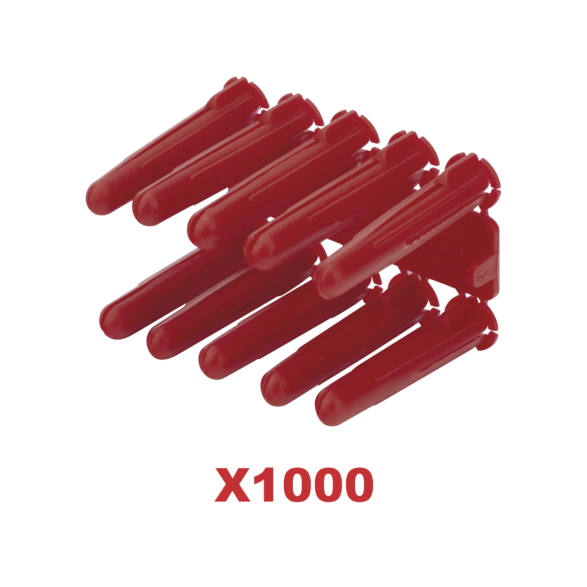 TAQUETE DE 1/4  PLÁSTICO PAQUETE DE 1000 PIEZAS PARA FIJAR OBJETOS CON TORNILLO EN MUROS Y TECHOS DE CONCRETO O SUPERFICIES SÓLIDAS, COMPATIBLE CON TORNILLO TH10X DE 10 X 1 1/2"  (1103-14000)