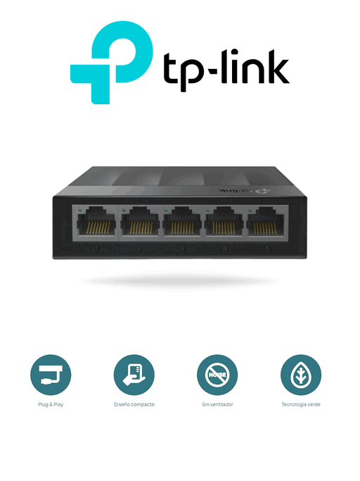 TP-LINK LS1005G - SWITCH PARA ESCRITORIO 5 PUERTOS 10/100/1000MBPS.-Switches-TP-LINK-TPL3700002-Bsai Seguridad & Controles