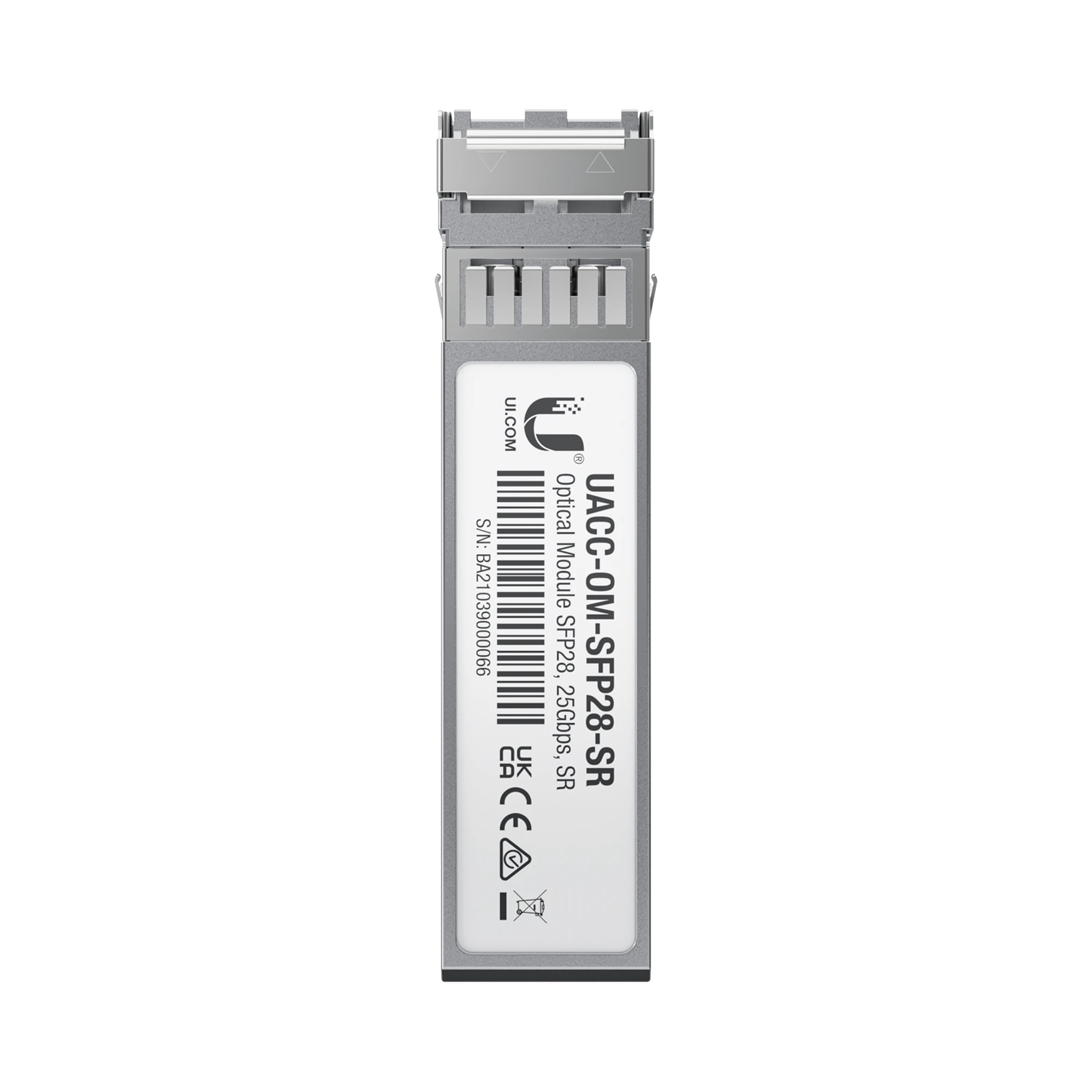TRANSCEPTOR DE FIBRA ÓPTICA MULTIMODO SFP28 HASTA 25 GBPS CON 2 CONECTORES LC, HASTA 100 MTS-Networking-UBIQUITI-Bsai Seguridad & Controles
