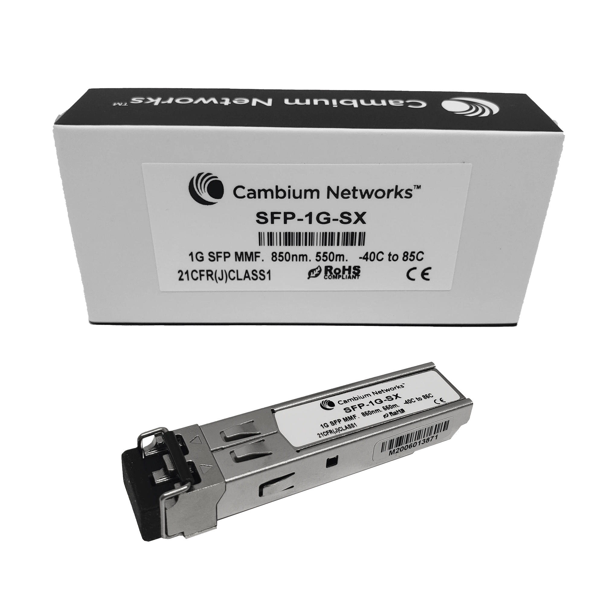 TRANSCEPTOR MINIGIBIC SFP, 1 GBPS, MULTIMODO, DISTANCIA HASTA 550M, CONECTOR LC-Transceptores de Fibra-CAMBIUM NETWORKS-Bsai Seguridad & Controles