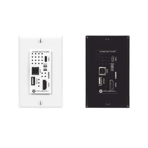 TRANSMISOR HDBASET DE PLACA DE PARED PARA HDMI Y USB-C CON CONCENTRADOR USB-VoIP - Telefonía IP - Videoconferencia-ATLONA-AT-OME-SW21-TX-WPC-Bsai Seguridad & Controles