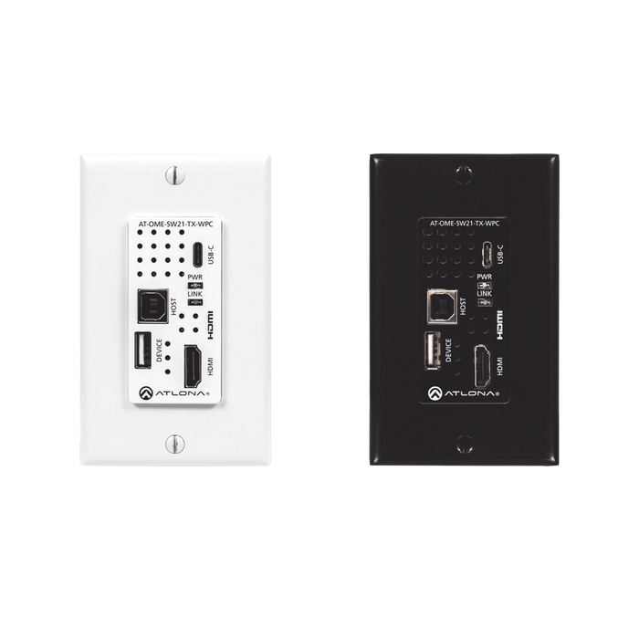 TRANSMISOR HDBASET DE PLACA DE PARED PARA HDMI Y USB-C CON CONCENTRADOR USB-VoIP - Telefonía IP - Videoconferencia-ATLONA-AT-OME-SW21-TX-WPC-Bsai Seguridad & Controles