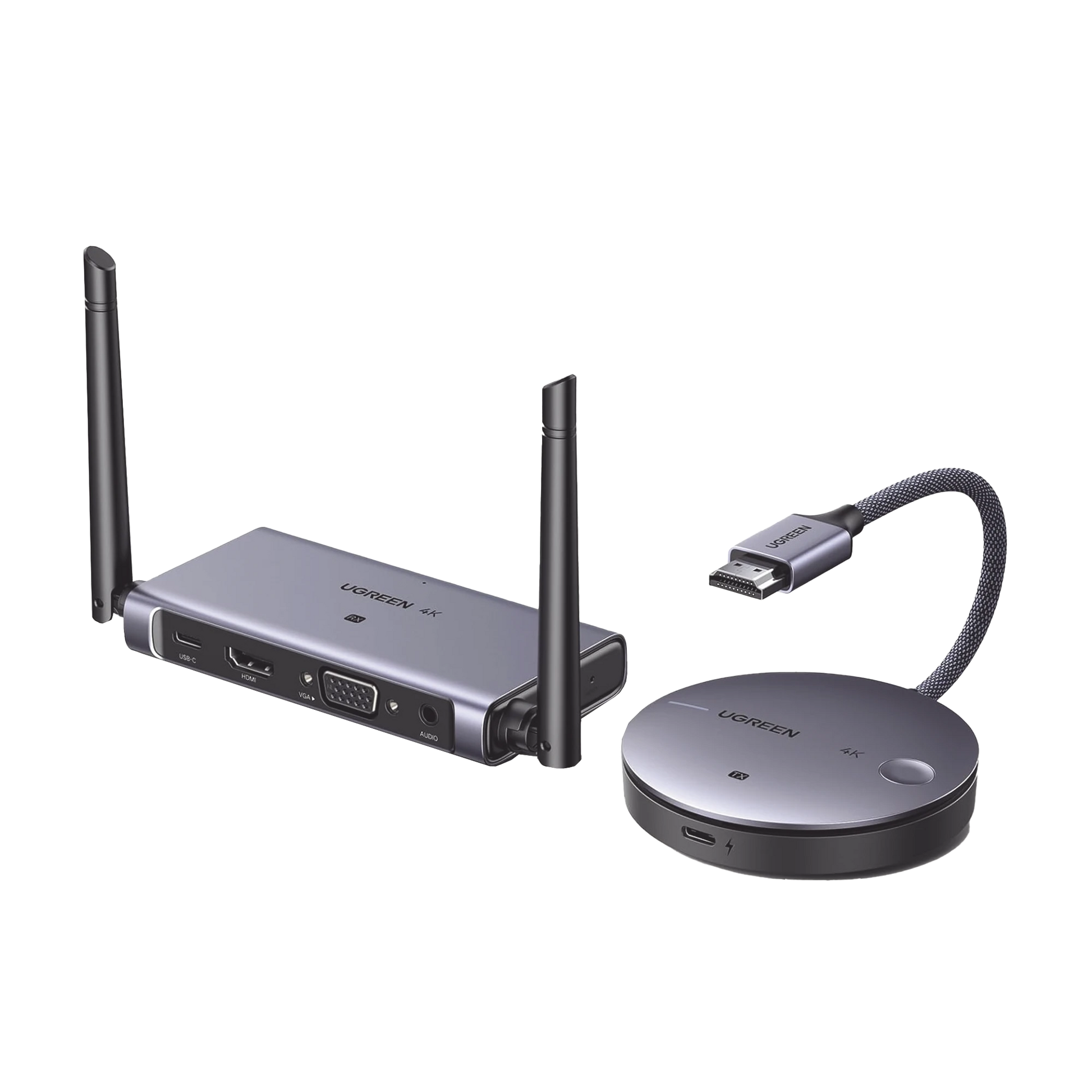 TRANSMISOR Y RECEPTOR INALÁMBRICO HDMI | 50M | SALIDA HDMI Y VGA (SIMULTANEA) | AUDIO 3.5MM | EFECTO 3D | LUZ INDICADORA LED | CLIC AND GO | SEÑAL ESTABLE | AMPLIA COMPATIBILIDAD | CONECTA CON UN CLIC.-Accesorios Generales-UGREEN-Bsai Seguridad & Controles