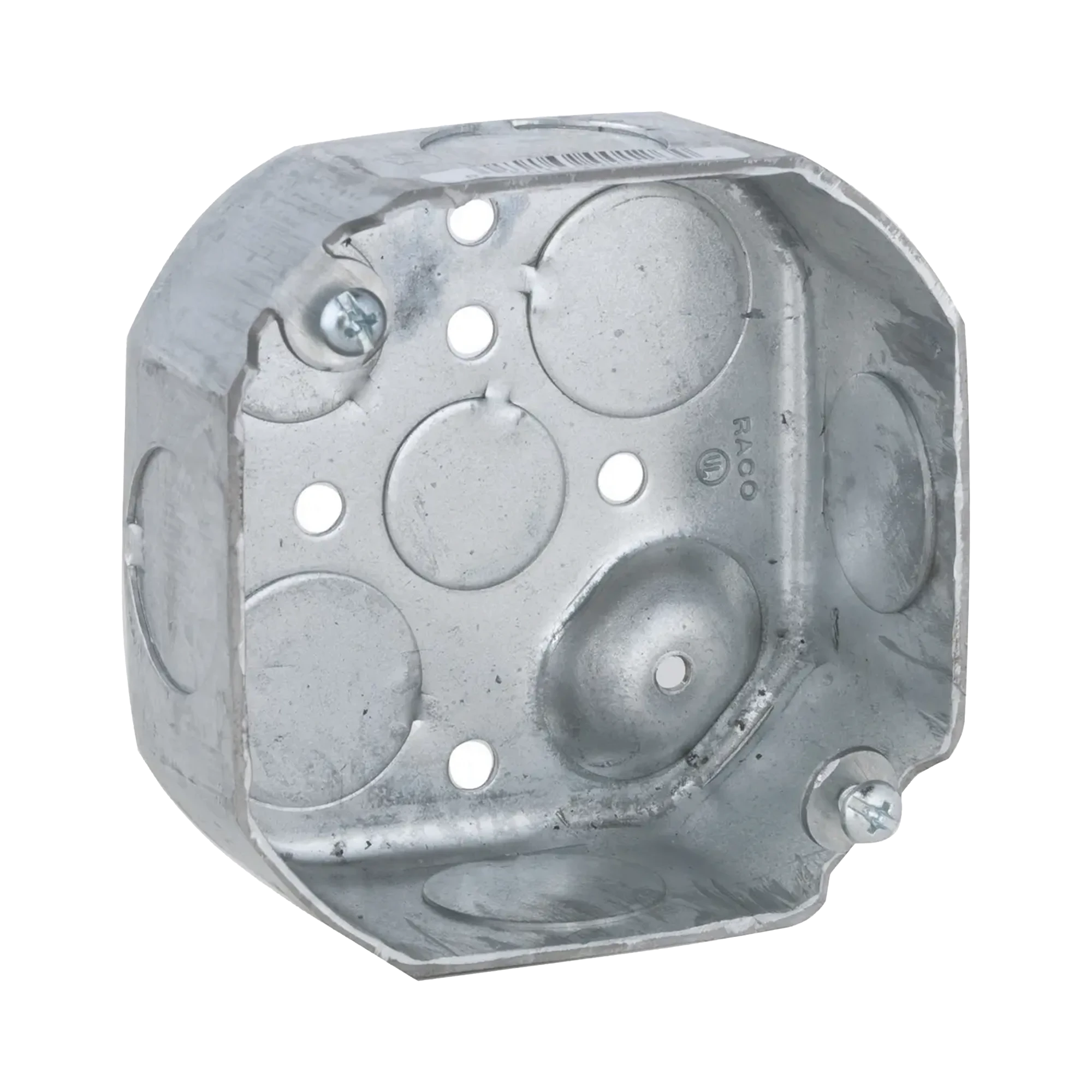 CAJA OCTAGONAL DE 4" / PROFUNDIDAD 1 1/2" / 6 ENTRADAS DE 3/4", 2 ENTRADAS DE 1/2" / TROQUELADA.-Canalización-RACO-Bsai Seguridad & Controles