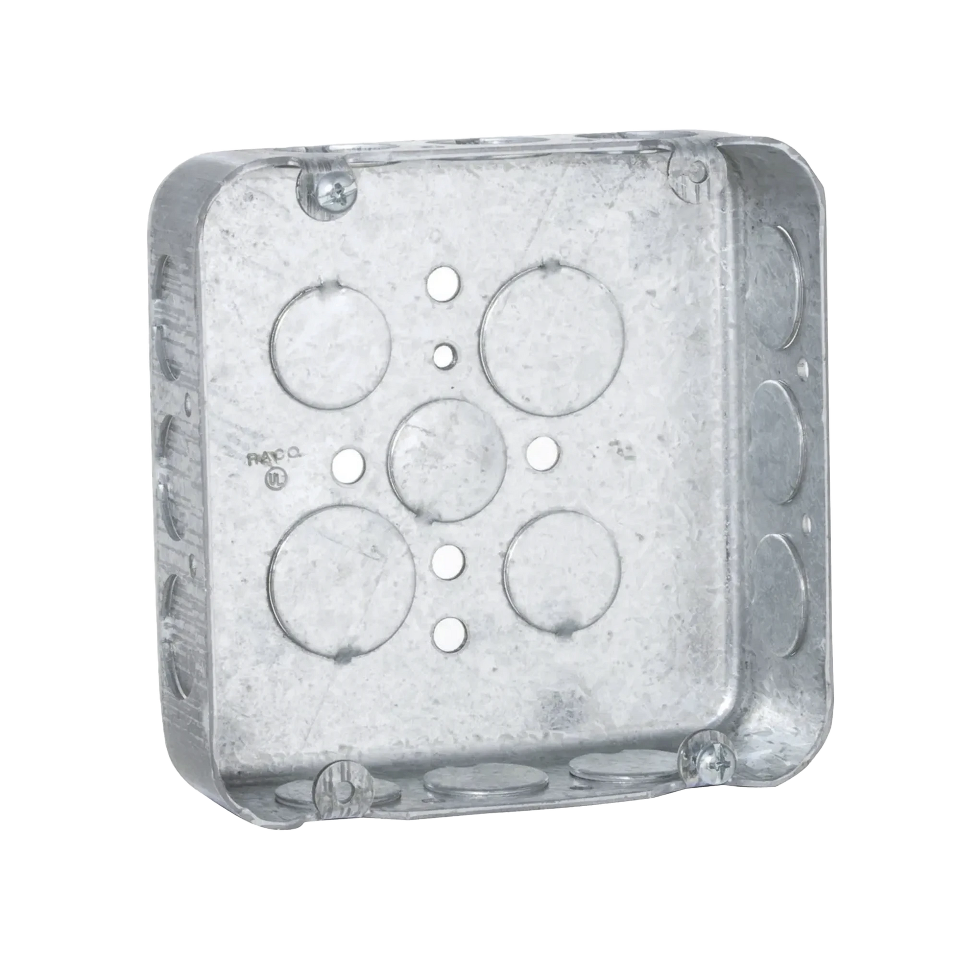 CAJA CUADRADA 4 11/16"/ PROFUNDIDAD 1 1/2"/ 15 ENTRADAS 1/2", 2 ENTRADAS 3/4"/ TROQUELADA.-Canalización-RACO-Bsai Seguridad & Controles