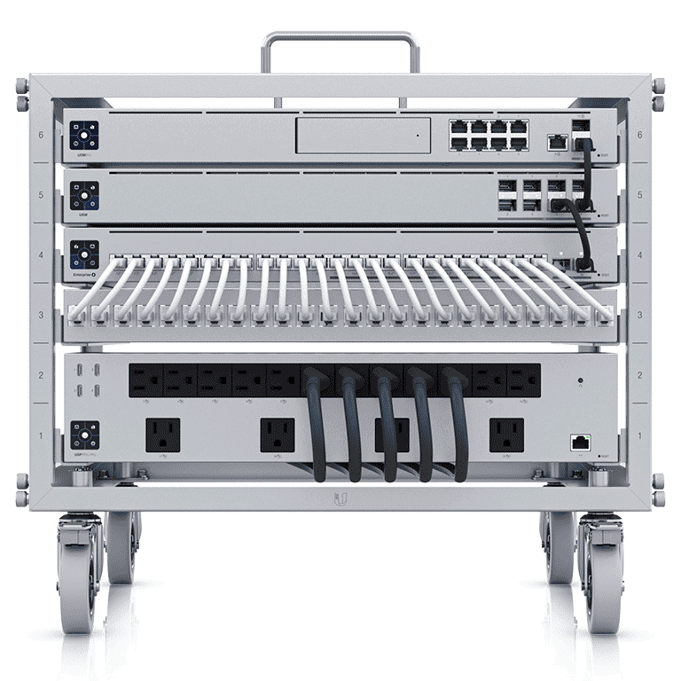 UBIQUITI U-RACK-6U-TL - MINI RACK ABIERTO CON RUEDAS, 6U, PATCHPANEL DE 24 PUERTOS GIGABIT, BLOQUEO DE RUEDAS, CAPACIDAD DE CARGA 35KG, TOOLLESS: ENSAMBLE SIN HERRAMIENTA #PREVENTA-Racks-UBIQUITI-Bsai Seguridad & Controles