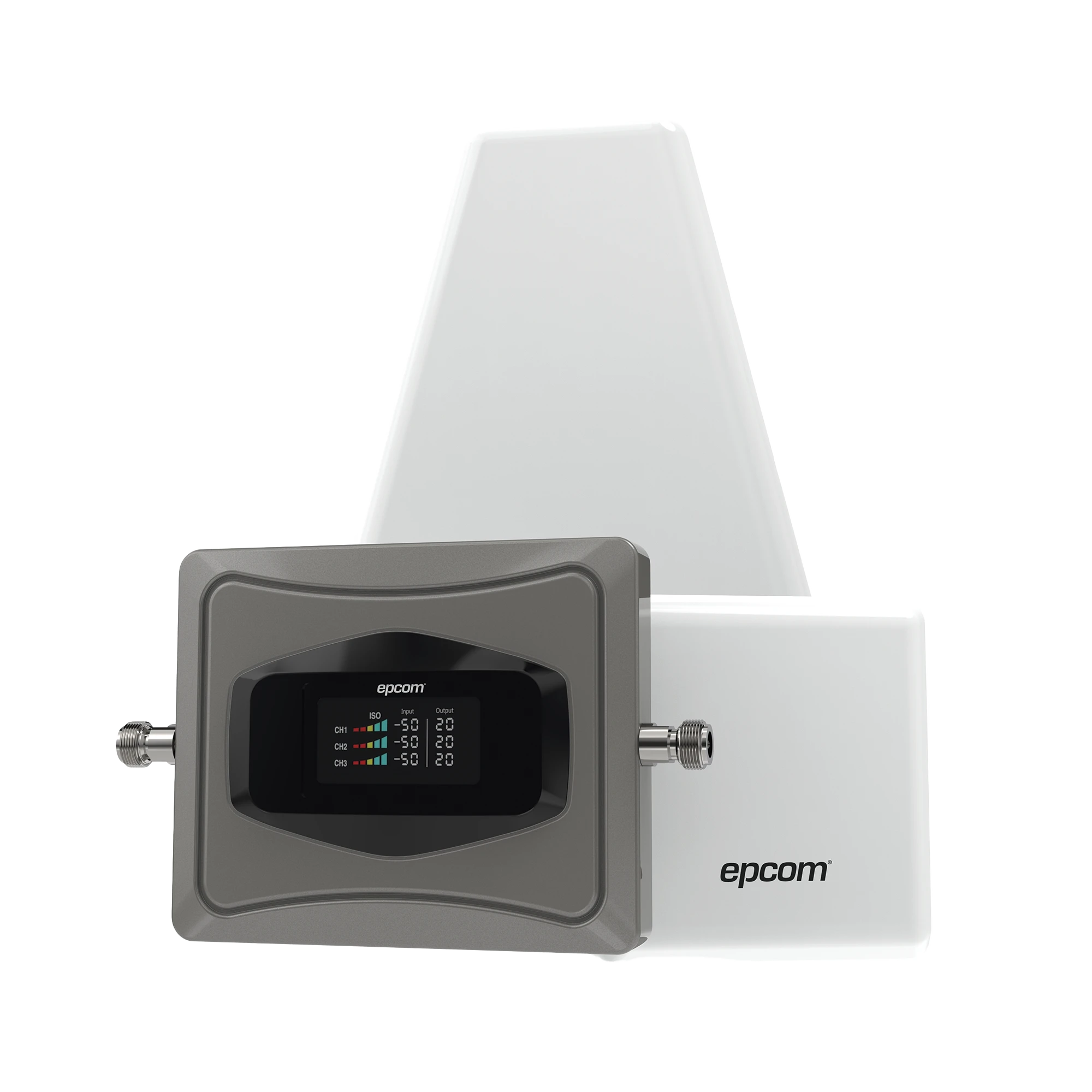 KIT AMPLIFICADOR DE SEÑAL CELULAR 4G / MEJORA LAS LLAMADAS CONVENCIONALES Y VOLTE / SOPORTA LOS DATOS DE LAS TECNOLOGÍAS 2G, 3G Y 4G DE TELCEL, AT&T Y MOVISTAR / CUBRE HASTA 2 ESPACIOS DE 250 M2 C/U.-Cobertura Celular 5G, 4G, 3G y Voz-EPCOM-Bsai Seguridad & Controles