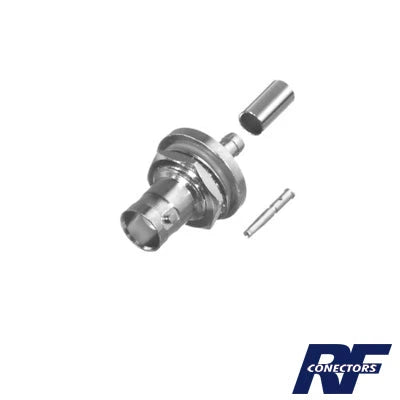 CONECTOR BNC HEMBRA HERMÉTICO DE MONTAJE POSTERIOR EN D PLANO, ANILLO PLEGABLE PARA RG-142/U.-Conectores-RF INDUSTRIES,LTD-Bsai Seguridad & Controles