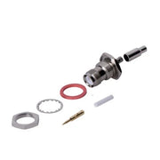 CONECTOR TNC HEMBRA INVERSO, DE ANILLO PLEGABLE / CHASIS EN D-PLANO PARA CABLES RG-174/U, RG-316/U.-Conectores-RF INDUSTRIES,LTD-Bsai Seguridad & Controles