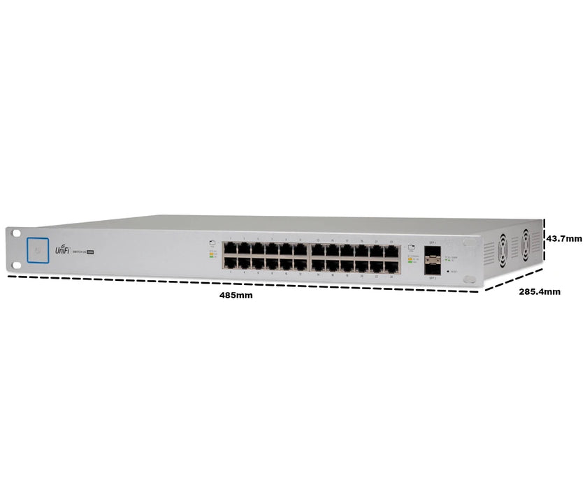 UBIQUITI US24250W - SWITCH UNIFI GIGABIT POE / 24 PUERTOS GIGABIT ETHERNET / 2 PUERTOS SFP / POE 250 WATTS / SWITCHING 52 GBPS /-Switches POE-UBIQUITI-UBI097004-Bsai Seguridad & Controles